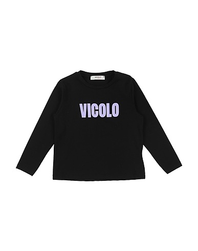 VICOLO T-shirt GIRL Black 93% Cotton, 7% Elastane