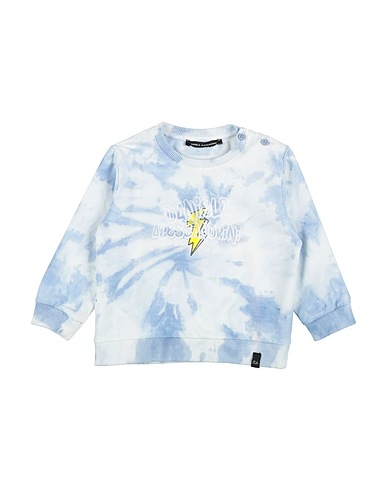 DANIELE ALESSANDRINI Sweatshirt Sky blue 95% Cotton, 5% Elastane