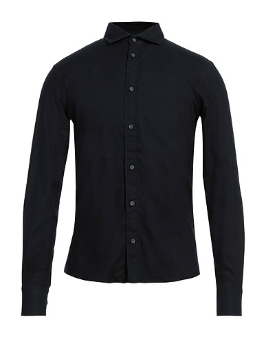 GAZZARRINI Solid color shirt Black 100% Cotton
