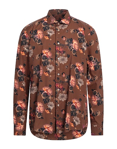 BRIAN DALES Patterned shirt Brown 100% Cotton
