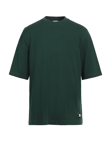 BURBERRY Camiseta básica Verde oscuro 100% Algodón, Elastán