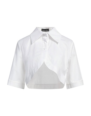 ACTUALEE Solid colour shirts & blouses White 97% Cotton, 3% Elastane