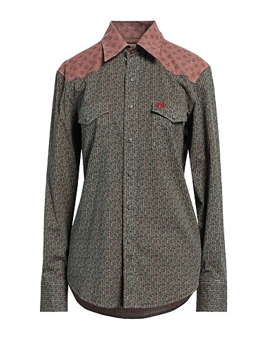 VIVIENNE WESTWOOD Floral shirts & blouses Green 97% Cotton, 3% Elastane