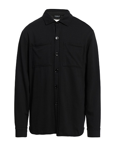 DONDUP Solid color shirt Black 100% Cotton