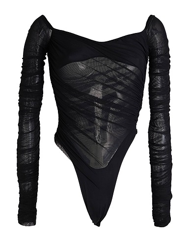 MUGLER TOPWEAR Black 94% Polyamide, 6% Elastane