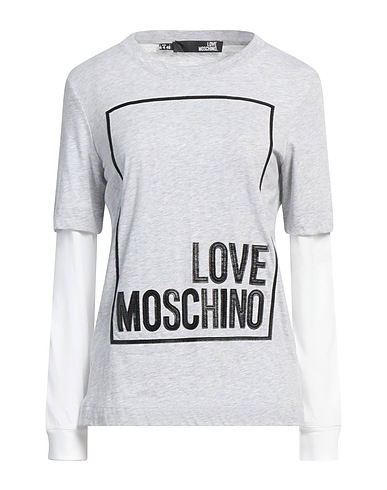 LOVE MOSCHINO T-shirt Light grey 100% Cotton, Elastane