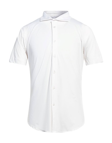 PEOPLE OF SHIBUYA Solid colour shirt White 85% Polyester, 15% Elastane