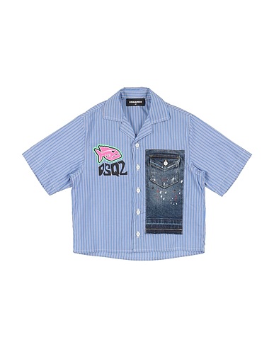 DSQUARED2 Camicia fantasia Blu chiaro 100% Cotone