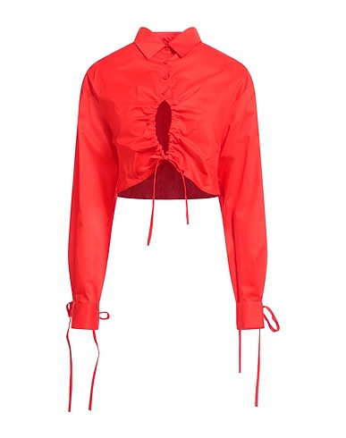 ANDREĀDAMO Solid colour shirts & blouses Red 50% Cotton, 40% Viscose, 6% Polyester, 3% Polyamide, 1% Elastane