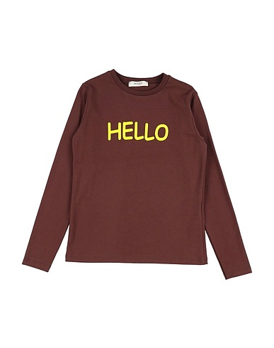 VICOLO T-shirt Marrone 90% Cotone, 10% Elastan