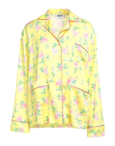 MSGM Floral shirts & blouses Yellow 100% Polyester
