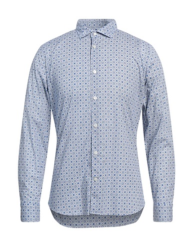 MASTRICAMICIAI Patterned shirt Blue 100% Cotton