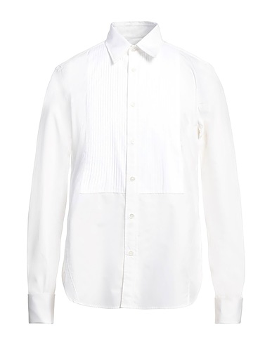 LANVIN Camicia tinta unita BIANCO 100% Cotone, Madreperla