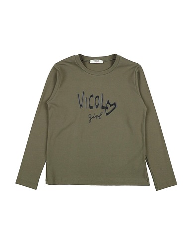 VICOLO T-shirt Verde militare 93% Cotone, 7% Elastan