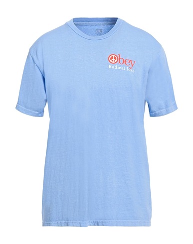 OBEY T-shirt Light blue 100% Cotton