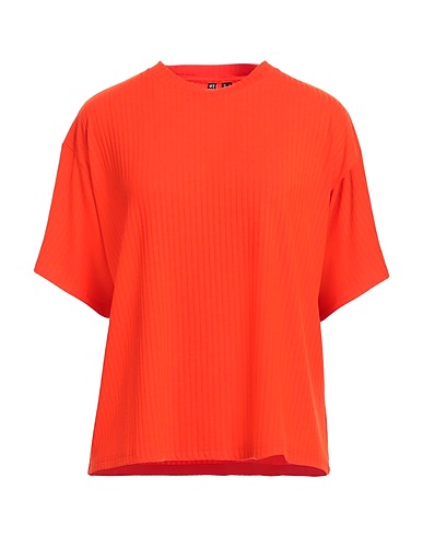 PIECES T-shirt Arancione 61% Poliestere riciclato, 34% Viscosa, 5% Elastan