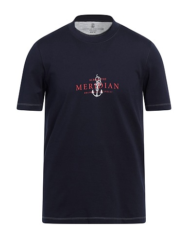 BRUNELLO CUCINELLI T-shirt Midnight blue 100% Cotton