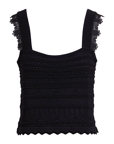 MORGAN DE TOI トップス ブラック EcoVero™ レーヨン 65% / ナイロン 35% / ポリエステル