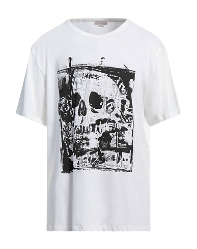 MCQUEEN T-shirt White 100% Cotton, Elastane