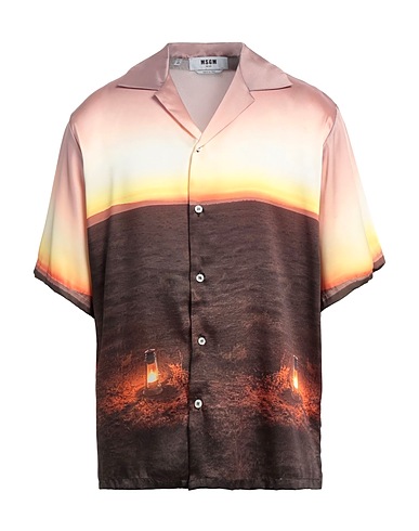 MSGM Patterned shirt Dark green 100% Polyester