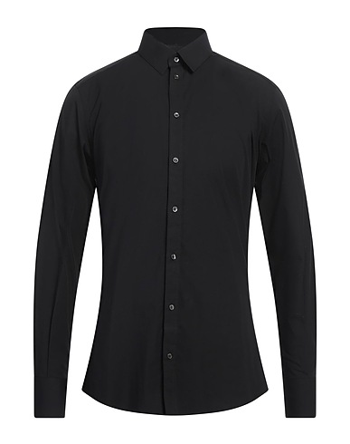 DOLCE&GABBANA Camicia tinta unita Nero 97% Cotone, 3% Elastan