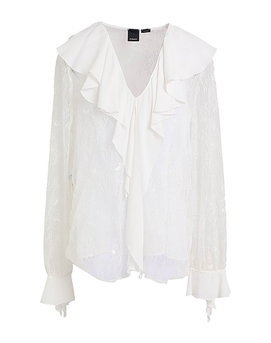 PINKO Top White 100% Polyamide, Acetate, Silk