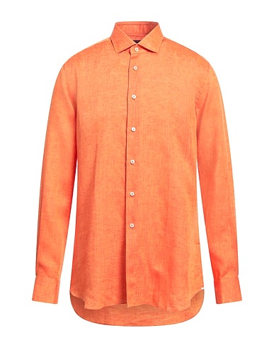 XACUS Solid color shirt Orange 100% Cotton