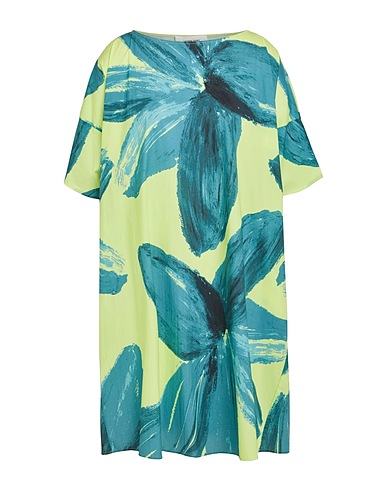 LIVIANA CONTI Vestito corto Verde lime 68% Cotone, 28% Poliammide, 4% Elastan