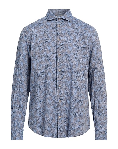 SALI & TABACCHI Linen shirt Slate blue 55% Linen, 45% Cotton