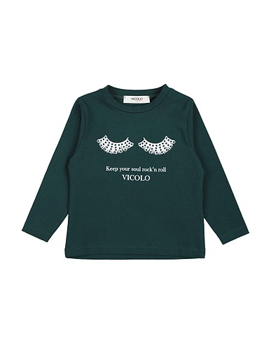 VICOLO T-shirt Vert foncé 93% Coton, 7% Élasthanne