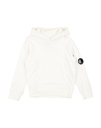 C.P. COMPANY UNDERSIXTEEN Hooded track jacket  White 100% Cotton, Elastane