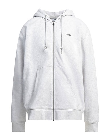OBEY Hooded sweatshirt Light grey 79% Cotton, 20% Polyester, 1% Viscose
