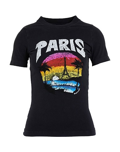 BALENCIAGA T-shirt Black 94% Cotton, 6% Elastane