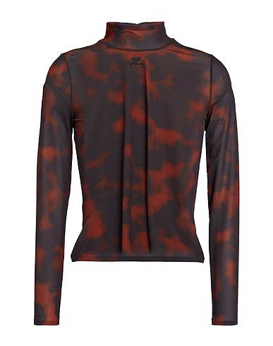 COURRÈGES T-shirt Brown 84% Polyester, 16% Elastane