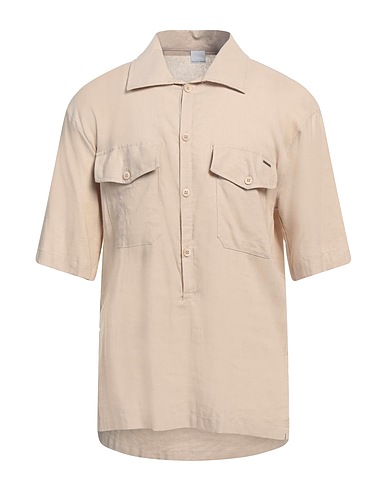 WHY NOT BRAND Linen shirt Beige 55% Linen, 45% Viscose