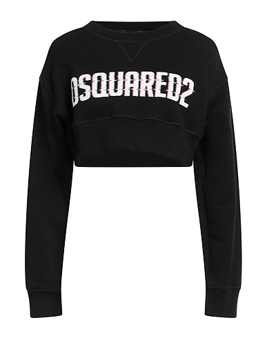 DSQUARED2 Felpa Nero 100% Cotone, Elastan