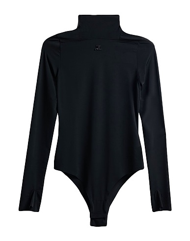 COURRÈGES TOPWEAR Black 84% Polyester, 16% Elastane