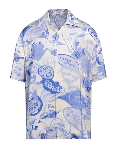 JIL SANDER Hemd mit Muster BLU 100% Viskose