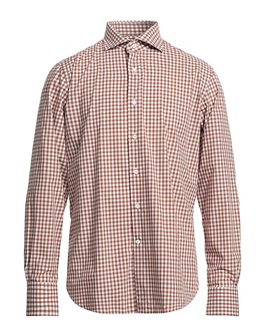 ALESSANDRO GHERARDI Checked shirt Brown 100% Cotton