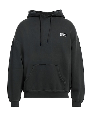 AMERICAN VINTAGE Hooded track jacket  Charcoal 98% Cotton, 2% Elastane