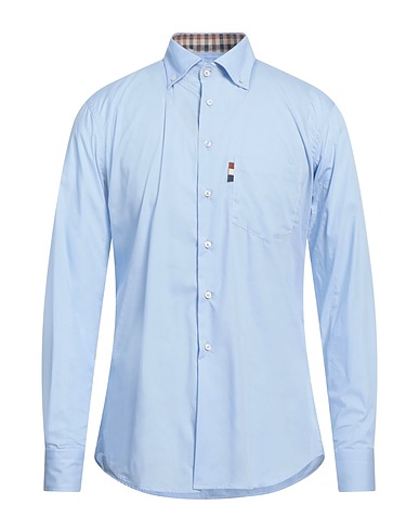 AQUASCUTUM ACTIVE Solid color shirt Sky blue 100% Cotton