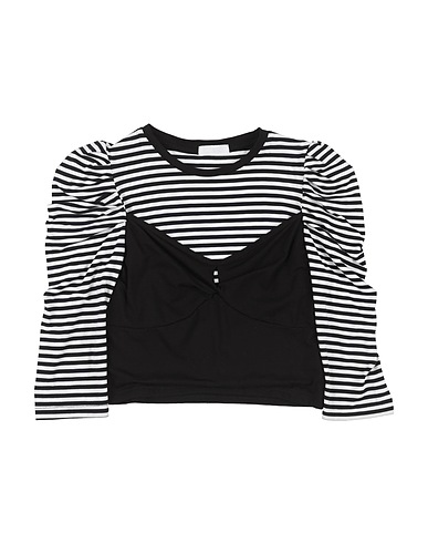 FUN & FUN T-shirt Black 95% Cotton, 5% Elastane