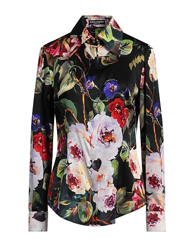 DOLCE&GABBANA Floral shirts & blouses 93% Silk, 7% Elastane