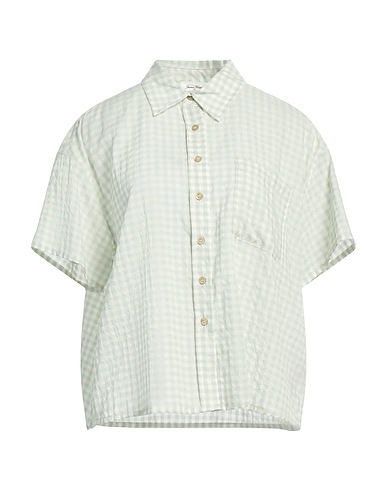 AMERICAN VINTAGE Checked shirt Light green 49% Lyocell, 33% Polyester, 18% Viscose