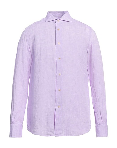 MAZZARELLI Linen shirt Lilac 100% Linen