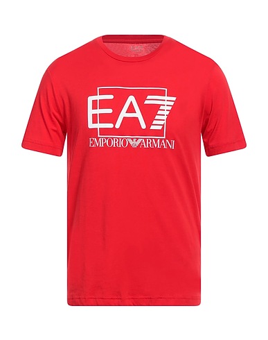 EA7 T-shirt Red 100% Cotton