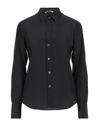 CALIBAN Camicie e bluse tinta unita Nero 93% Seta, 7% Elastan