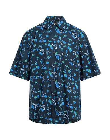 MARNI Patterned shirt Navy blue 100% Cotton