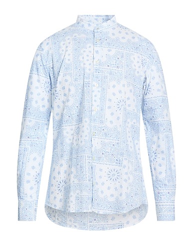 BASTONCINO Patterned shirt Azure 100% Cotton