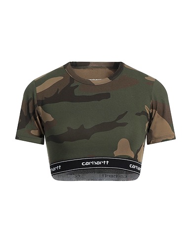 CARHARTT Crop top Military green 93% Cotton, 7% Elastane